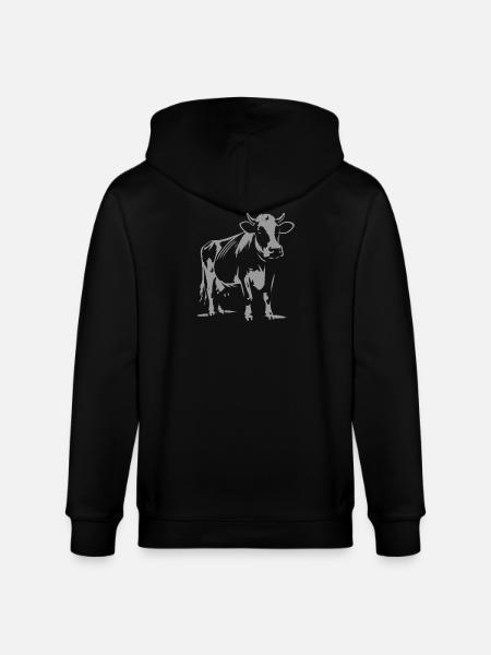 Kuh Motiv – Ländlicher Charme - Stanley/Stella Unisex Bio-Kapuzenjacke CULTIVATOR - Schwarz