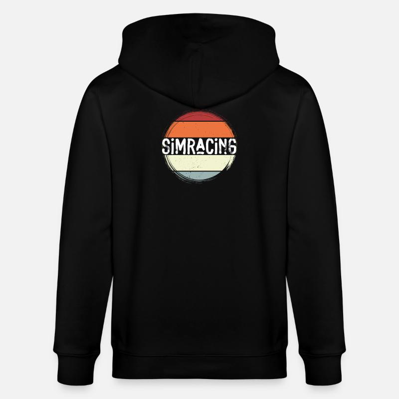 SimRacing Retro Circle Emblem - Stanley/Stella Unisex Bio-Kapuzenjacke CULTIVATOR  - Schwarz