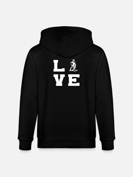 Iconisches Floorball Motiv - Stanley/Stella Unisex Bio-Kapuzenjacke CULTIVATOR  - Schwarz
