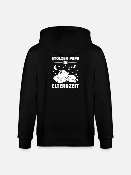 Stolzer Papa in Elternzeit - Stanley/Stella Unisex Bio-Kapuzenjacke CULTIVATOR - Schwarz