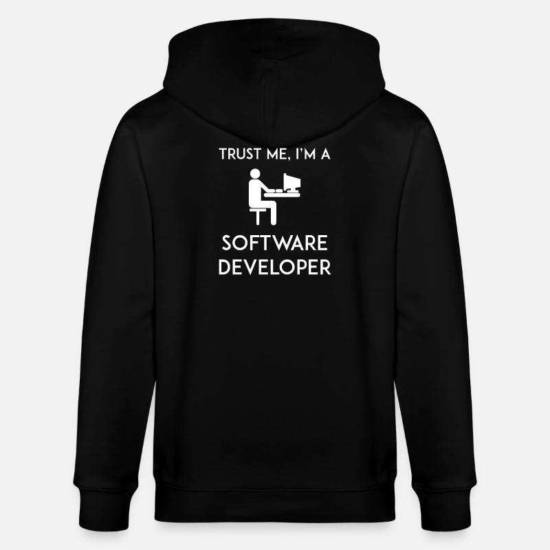Trust Me I'm a Software Developer - Stanley/Stella CULTIVATOR Unisex Organic Hooded Jacket - black