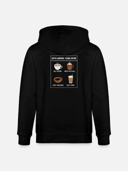 Coffee Language Global Edition - Stanley/Stella CULTIVATOR Unisex Organic Hooded Jacket - black