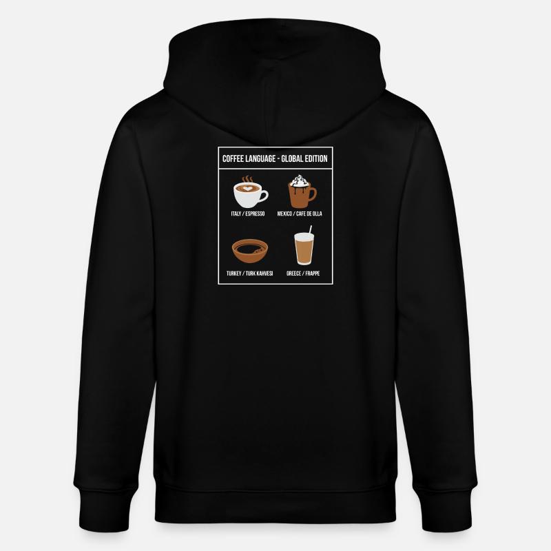 Édition mondiale de Coffee Language - Veste à capuche bio CULTIVATOR Stanley/Stella Unisexe - noir