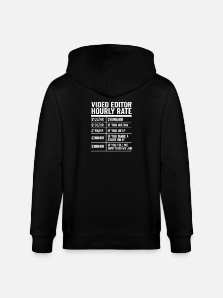 Videoeditor Stundensatz lustiger Videograf Geschenk - Stanley/Stella Unisex Bio-Kapuzenjacke CULTIVATOR - Schwarz