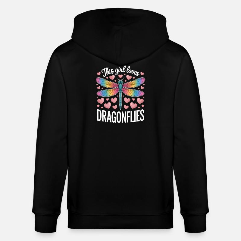 libellen Spruch libelle Lustiges libellen Geschenk - Stanley/Stella Unisex Bio-Kapuzenjacke CULTIVATOR  - Schwarz