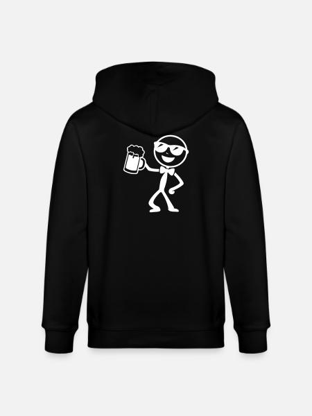 Bräutigam Strichmännchen Jga - Stanley/Stella Unisex Bio-Kapuzenjacke CULTIVATOR  - Schwarz