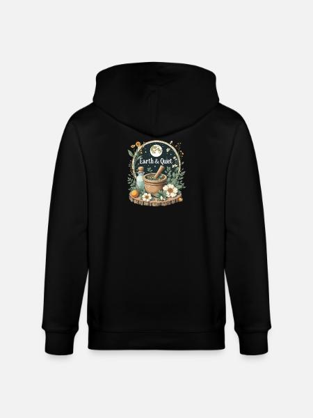Earth & Quiet Waldhexen Naturmagie - Stanley/Stella Unisex Bio-Kapuzenjacke CULTIVATOR  - Schwarz