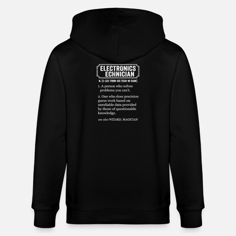 Définition drôle de technicien en électronique - Veste à capuche bio CULTIVATOR Stanley/Stella Unisexe - noir