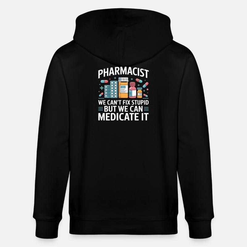 Apotheker Spruch: Medicate It - Stanley/Stella Unisex Bio-Kapuzenjacke CULTIVATOR  - Schwarz