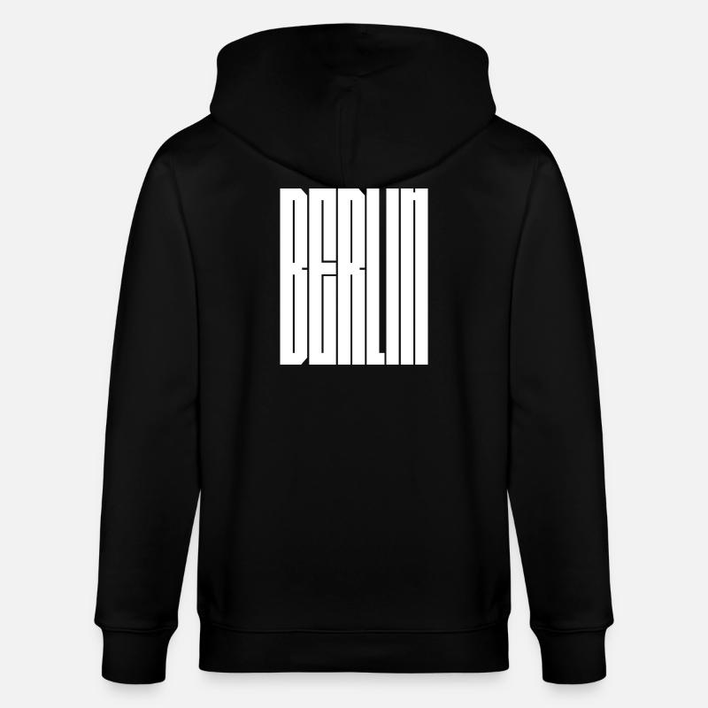 Berliner Stadttypografie - Stanley/Stella Unisex Bio-Kapuzenjacke CULTIVATOR - Schwarz