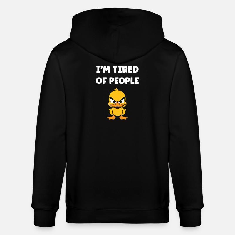 Marre des gens — Caneton grognon - Veste à capuche bio CULTIVATOR Stanley/Stella Unisexe - noir