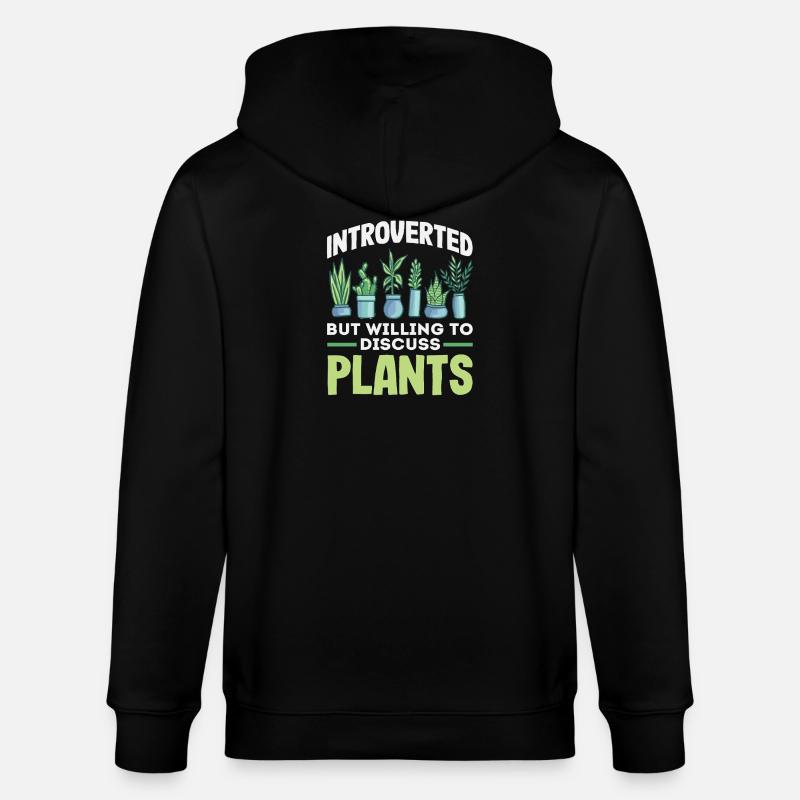 Introverti : discuter des plantes - Veste à capuche bio CULTIVATOR Stanley/Stella Unisexe - noir