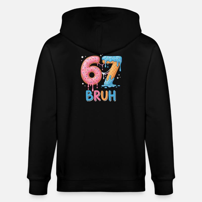 67 Bruh Eis-Donut - Stanley/Stella Unisex Bio-Kapuzenjacke CULTIVATOR  - Schwarz