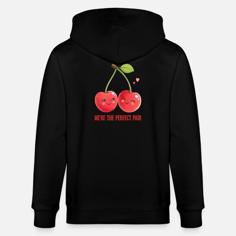 Kirschen-Duo: Ein perfektes Paar Liebe - Stanley/Stella Unisex Bio-Kapuzenjacke CULTIVATOR  - Schwarz