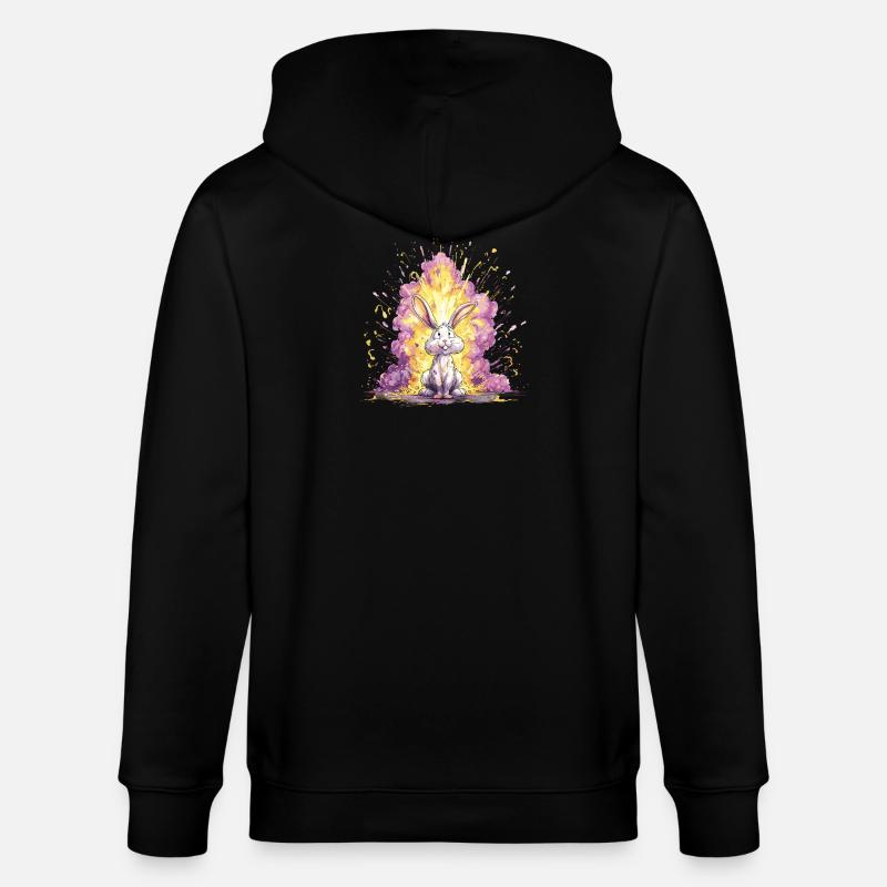 Farbexplosion Hase Illustration - Stanley/Stella Unisex Bio-Kapuzenjacke CULTIVATOR  - Schwarz
