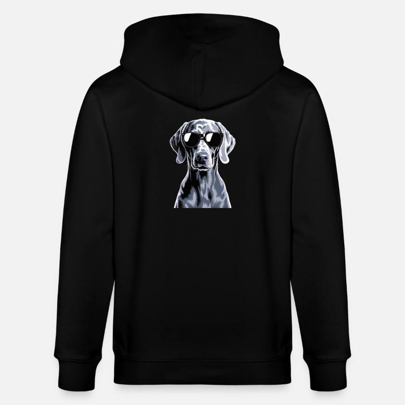 Weimaraner - Stanley/Stella Unisex Bio-Kapuzenjacke CULTIVATOR  - Schwarz
