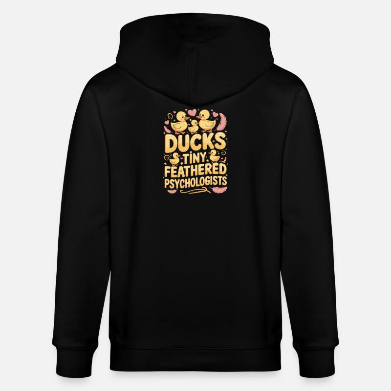  Ducks Tiny Feathered Psychologists Lustiger Enten - Stanley/Stella Unisex Bio-Kapuzenjacke CULTIVATOR  - Schwarz