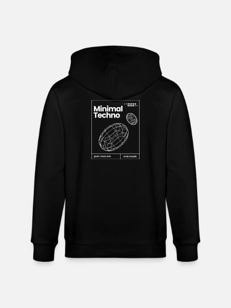 Minimal Techno music Spheres design - Stanley/Stella CULTIVATOR Unisex Organic Hooded Jacket - black