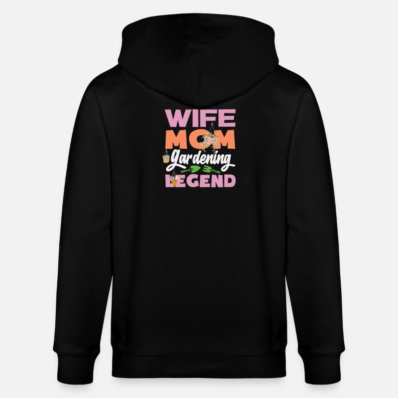 Ehefrau Mutter Gartenarbeit Legende - Stanley/Stella Unisex Bio-Kapuzenjacke CULTIVATOR  - Schwarz