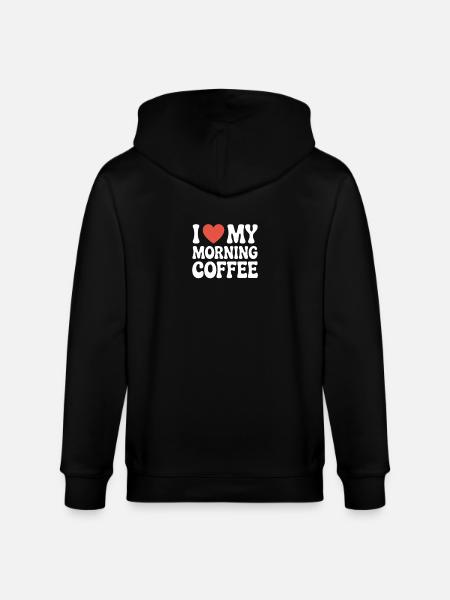 Ich liebe meinen Morgenkaffee - Stanley/Stella Unisex Bio-Kapuzenjacke CULTIVATOR  - Schwarz