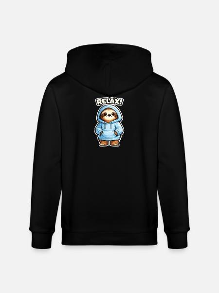 Relax Sloth Hoodie - Stanley/Stella CULTIVATOR Unisex Organic Hooded Jacket - black