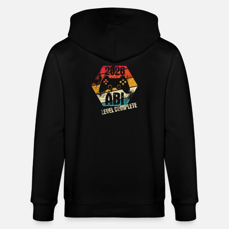 Abi 2026 - Abitur réussi - Niveau complété - Veste à capuche bio CULTIVATOR Stanley/Stella Unisexe - noir