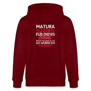 Maturité 2026 - Veste à capuche bio CULTIVATOR Stanley/Stella Unisexe - bordeaux - Dos - Anna (173cm)