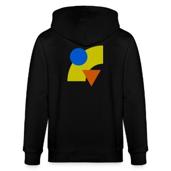 Geometrische Farbkonstellation - Stanley/Stella Unisex Bio-Kapuzenjacke CULTIVATOR  - Schwarz - Hinten - Anna (173cm)