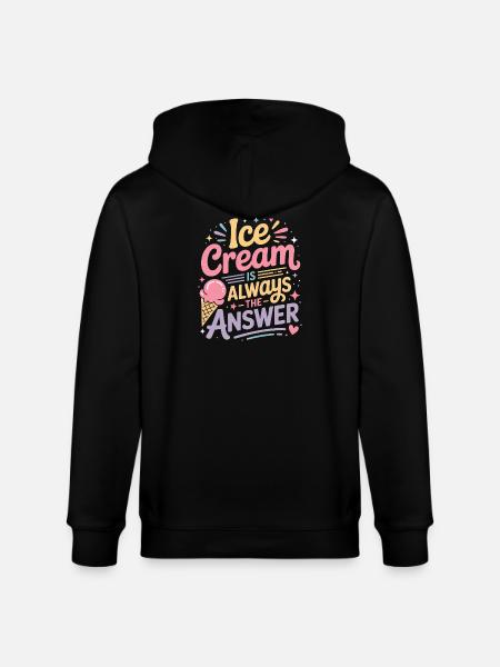 eiscreme Sprüche Eis Lustiges Kayak Geschenk - Stanley/Stella CULTIVATOR Unisex Organic Hooded Jacket - black