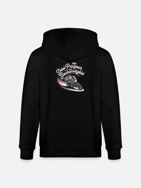 This Princess Loves Speed Motorcycle - Stanley/Stella CULTIVATOR Unisex Organic Hooded Jacket - black