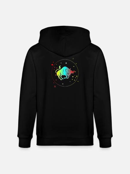 Stier-Astrologie-Horoskop-Sternzeichen - Stanley/Stella Unisex Bio-Kapuzenjacke CULTIVATOR  - Schwarz
