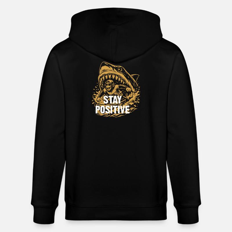 Reste positif, éclaboussure de requin - Veste à capuche bio CULTIVATOR Stanley/Stella Unisexe - noir