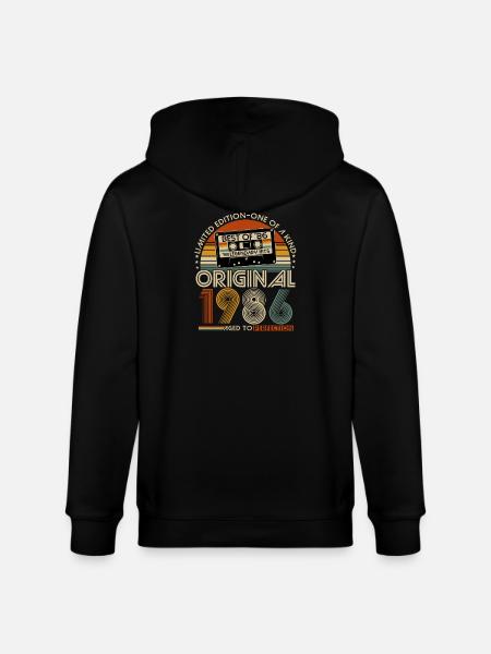 40-årsdag i 1986 - gave til 40-årsdagen min - Stanley/Stella CULTIVATOR økologisk unisex hettejakke - svart