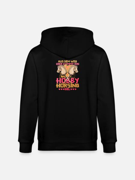 Hobby Horsing Girl Heart Design - Stanley/Stella CULTIVATOR Unisex Organic Hooded Jacket - black