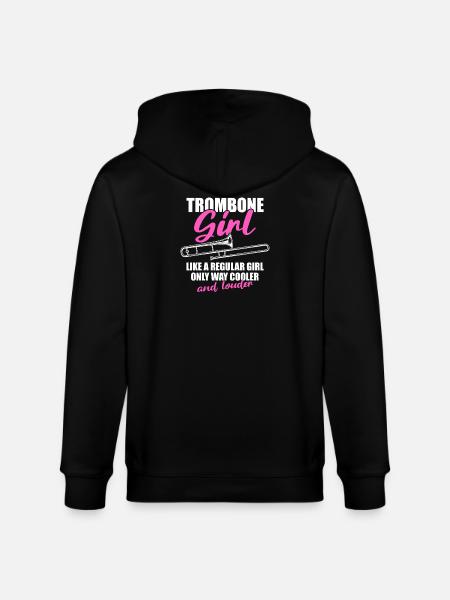 Trombone Girl Trombone Player Trombonist - Stanley/Stella CULTIVATOR Unisex Organic Hooded Jacket - black