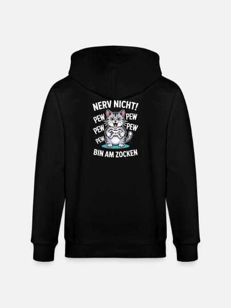 Courage Not I Gaming Cat Design - Veste à capuche bio CULTIVATOR Stanley/Stella Unisexe - noir