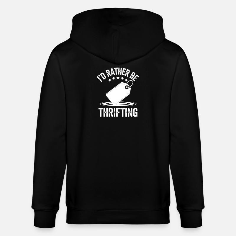 I'd Rather Be Thrifting - Stanley/Stella CULTIVATOR  Unisex Organic Hooded Jacket - black