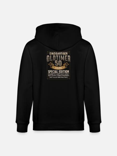 Oldtimer 50 Jahre Spezialedition - Stanley/Stella Unisex Bio-Kapuzenjacke CULTIVATOR - Schwarz