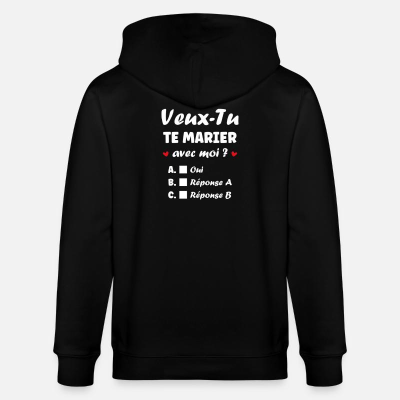 Interactive Wedding Proposal - Stanley/Stella CULTIVATOR  Unisex Organic Hooded Jacket - black