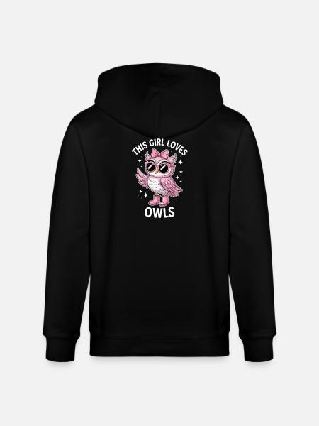 Eule Sprüche Eulen Lustiges Eulen Geschenk - Stanley/Stella Unisex Bio-Kapuzenjacke CULTIVATOR  - Schwarz