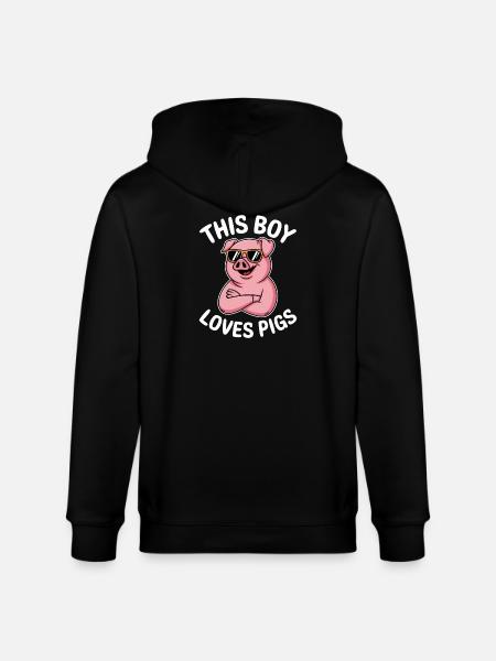Pig Sayings Pig Funny Pigs Gift - Stanley/Stella CULTIVATOR Unisex Organic Hooded Jacket - black