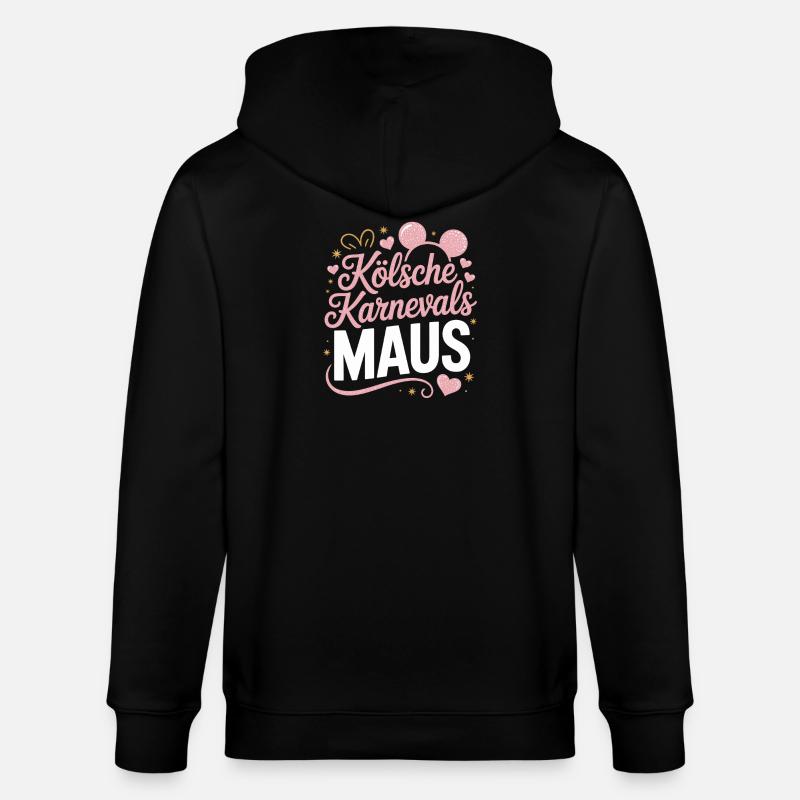 Kölsche Karnevalsmaus Karneval Köln Kölner Maus - Stanley/Stella Unisex Bio-Kapuzenjacke CULTIVATOR  - Schwarz