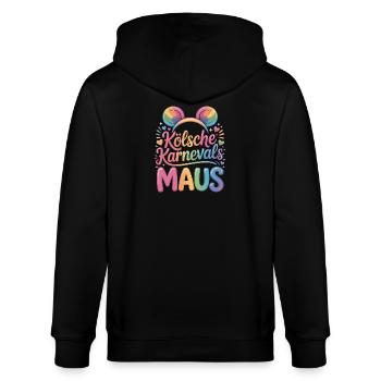 Kölsche Karnevalsmaus Karneval Köln Kölner Maus - Stanley/Stella Unisex Bio-Kapuzenjacke CULTIVATOR  - Schwarz - Hinten - Anna (173cm)
