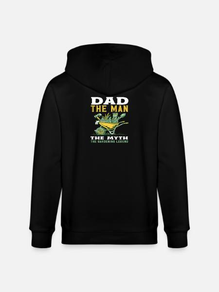 dad the man funny gardening - Stanley/Stella CULTIVATOR Unisex Organic Hooded Jacket - black