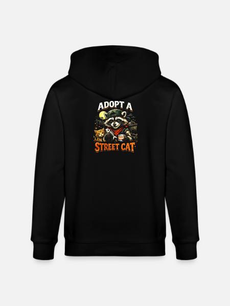 Adoptez un chat errant - Veste à capuche bio CULTIVATOR Stanley/Stella Unisexe - noir