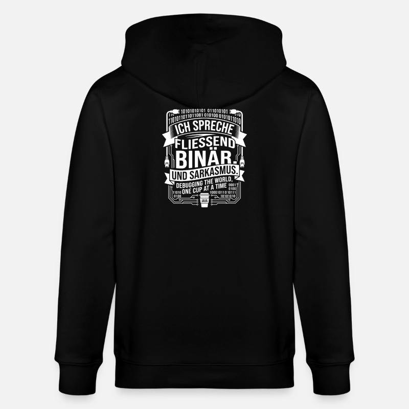 Coding Binary Coffee Sarcasm - Stanley/Stella CULTIVATOR  Unisex Organic Hooded Jacket - black