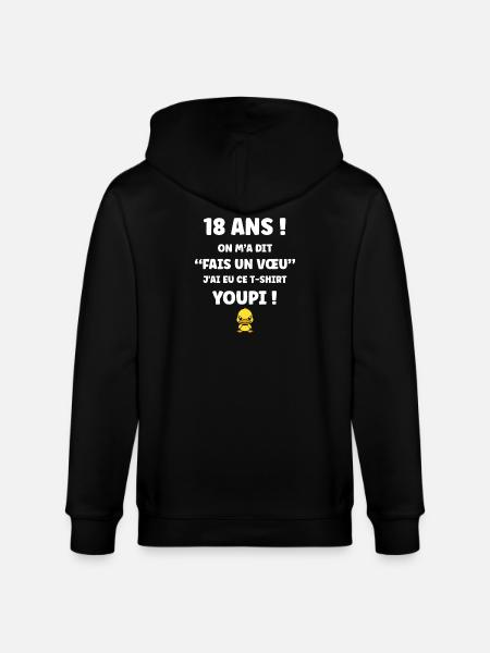 18 Year Old Wish Duckling T-Shirt - Stanley/Stella CULTIVATOR  Unisex Organic Hooded Jacket - black
