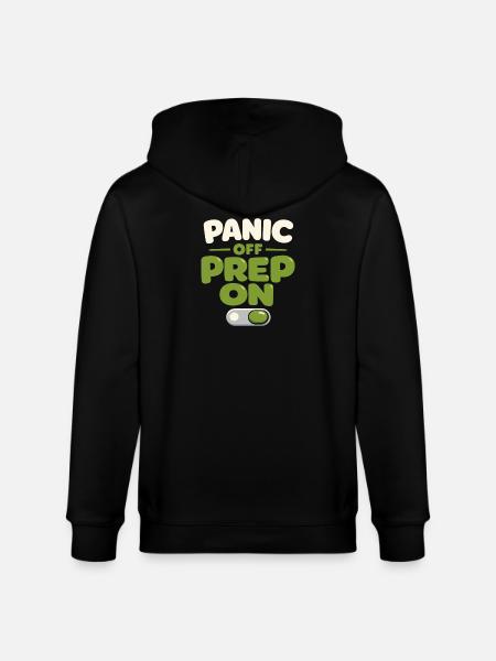 Calmness beats panic, lifestyle, - Stanley/Stella CULTIVATOR  Unisex Organic Hooded Jacket - black