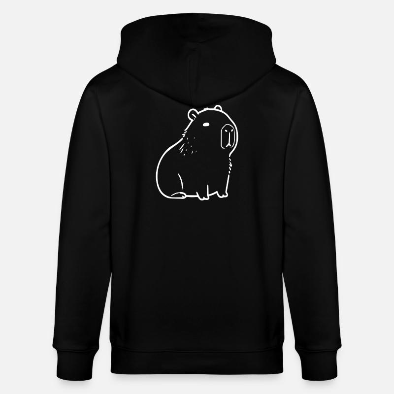 Capybara capybara blanc - Veste à capuche bio CULTIVATOR Stanley/Stella Unisexe - noir