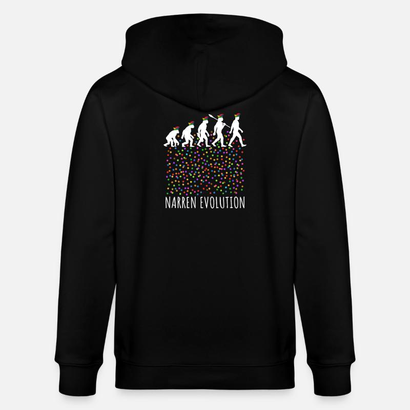 Narren Evolution | Homo Karnevalis | Fastnacht - Stanley/Stella Unisex Bio-Kapuzenjacke CULTIVATOR - Schwarz